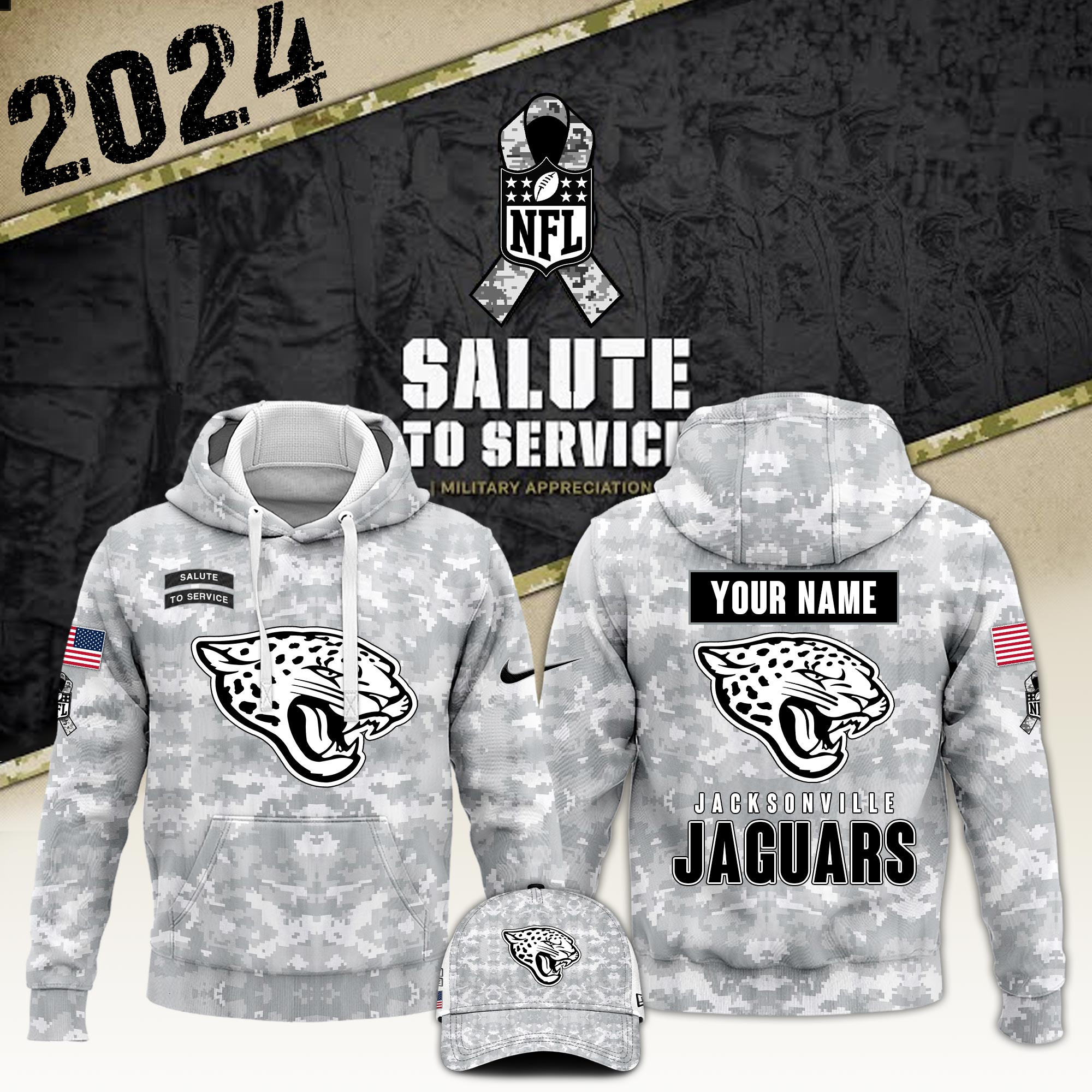 Jacksonville Jaguars Veterans Day Hoodie VTR5429