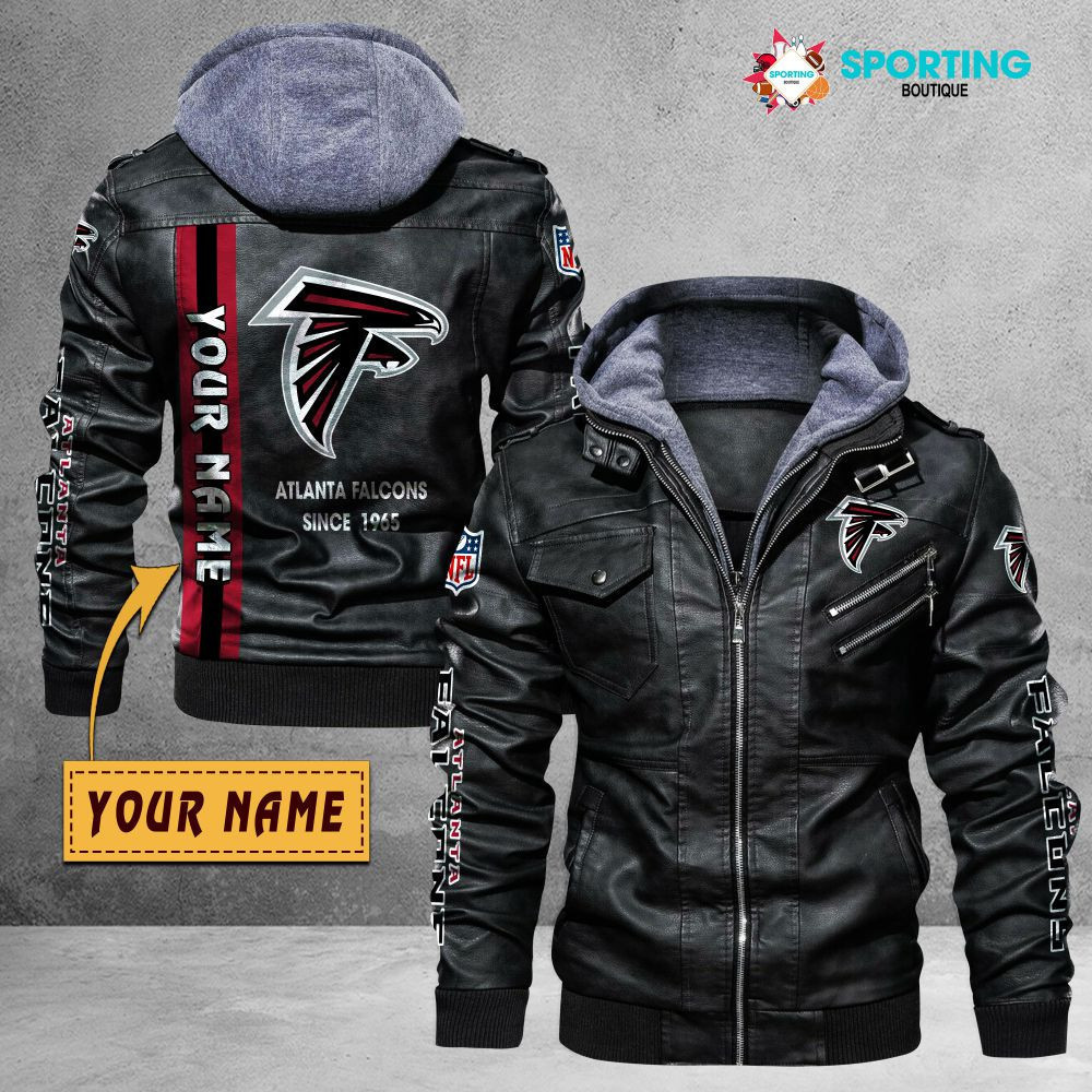 Atlanta Falcons VITC9011 – Premium & Ultra-Thick Leather Jacket with Fleece Hood