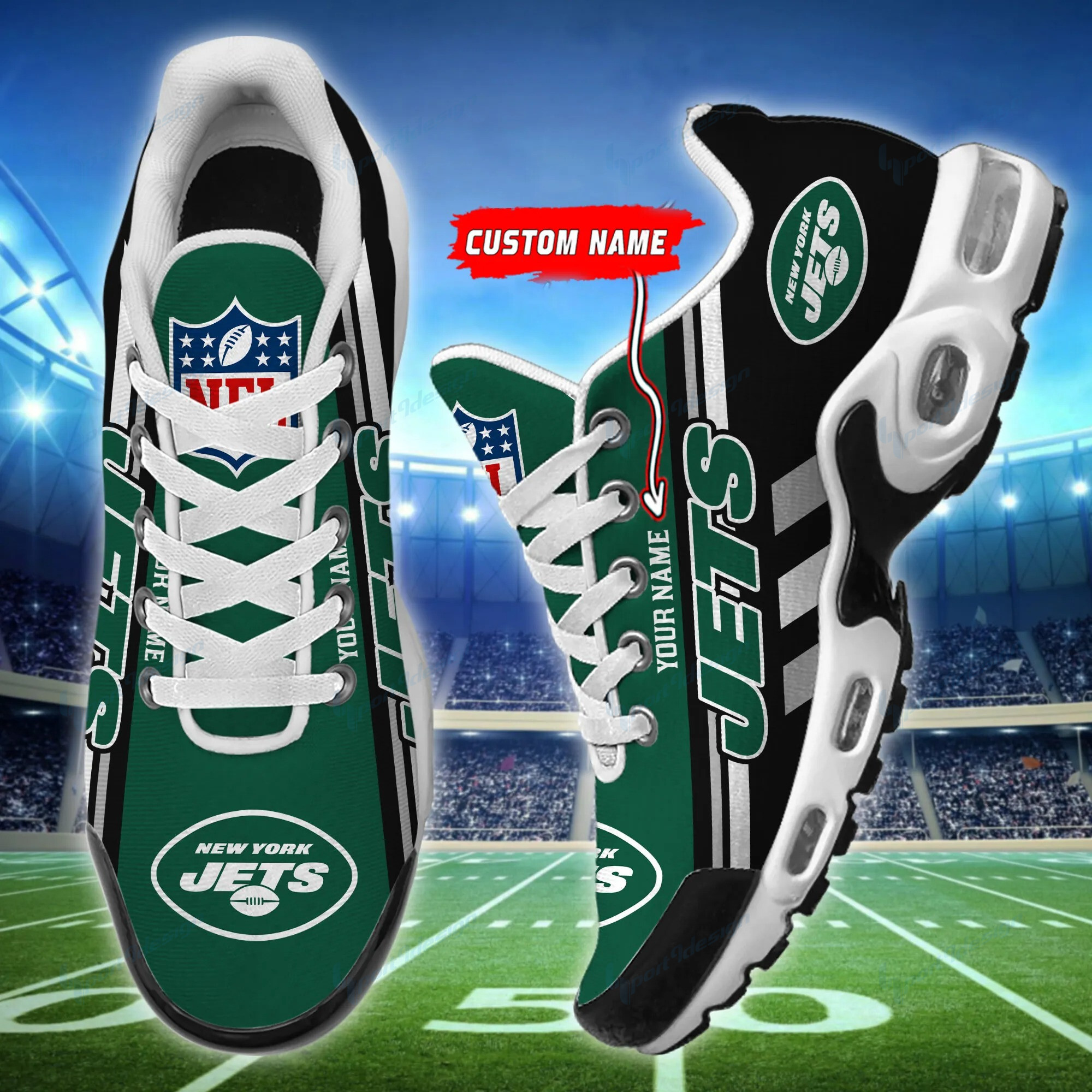New York Jets Personalized Plus Sneakers BG72