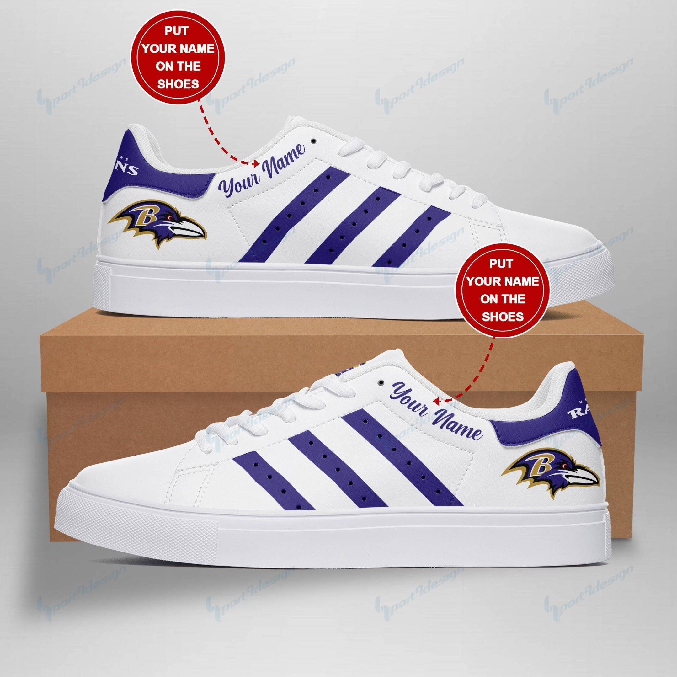 NFL Baltimore Ravens (Your Name) Stan Smith Shoes Nicegift SKSG4S9