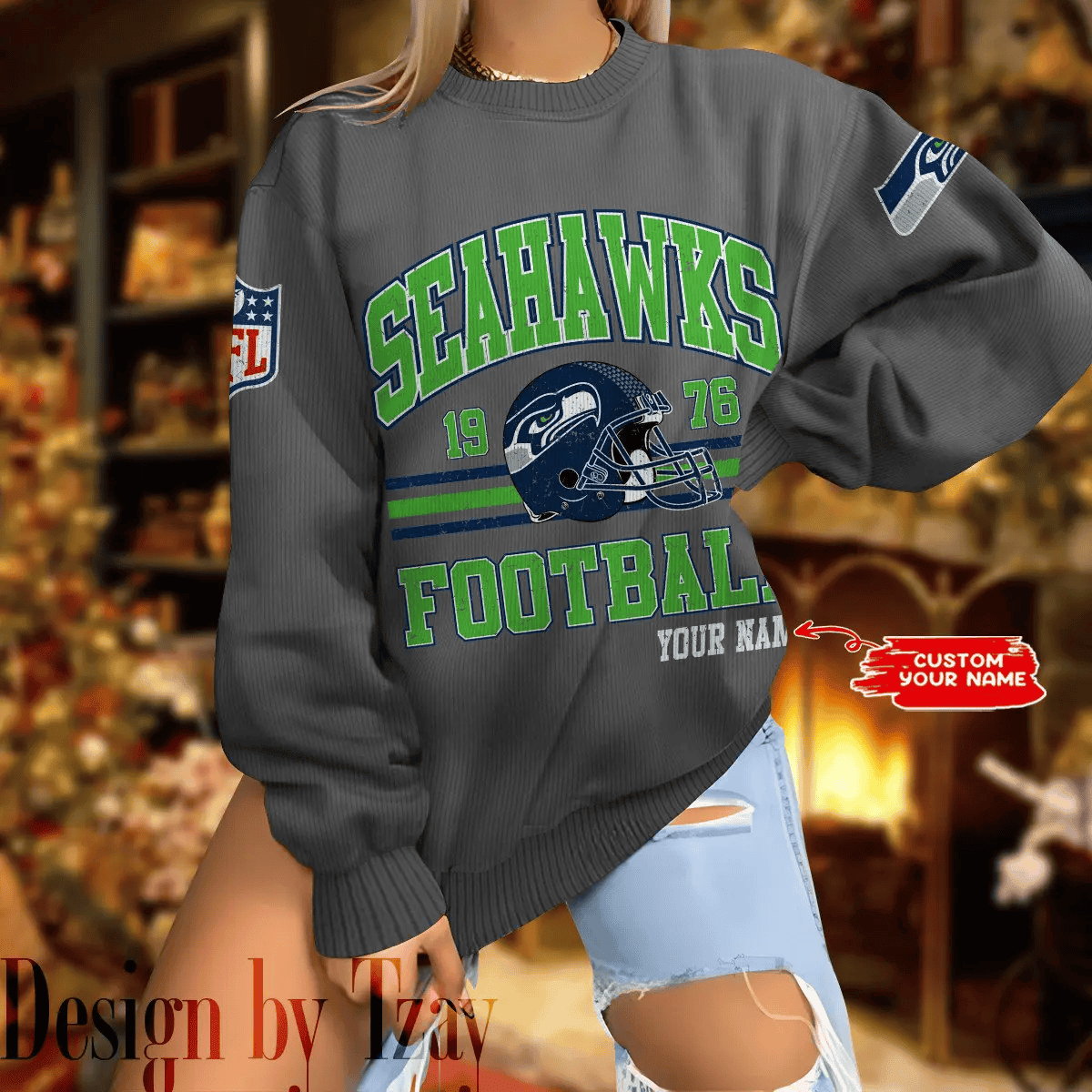 Seattle Seahawks Personalized Fashion Design New Woolen Sweater BGSWT299