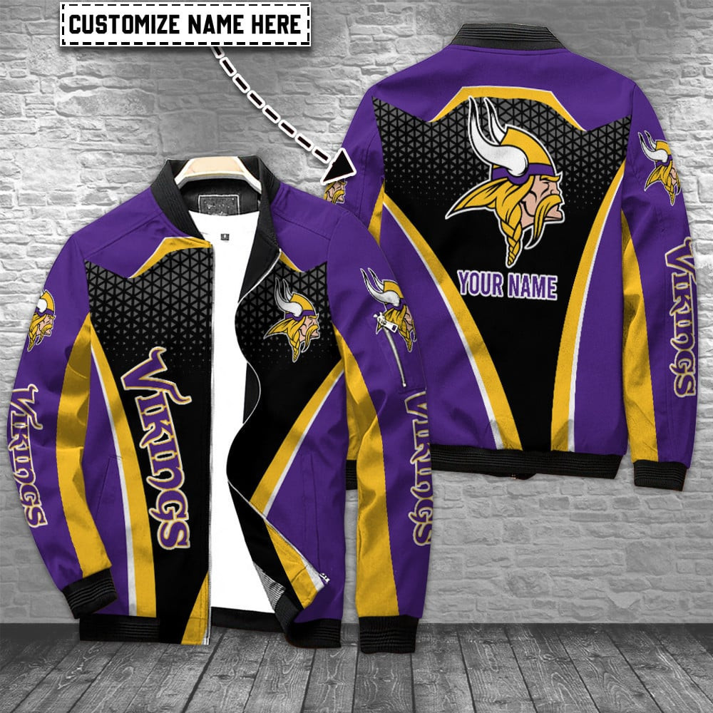 Minnesota Vikings Personalized Bomber Jacket BG654