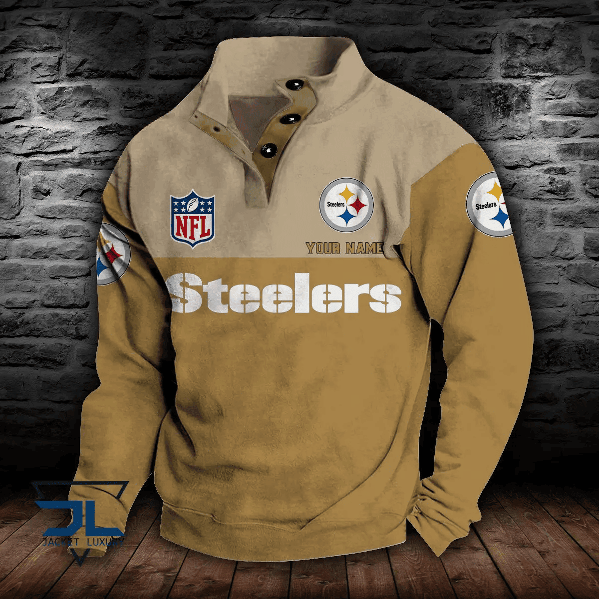 Pittsburgh Steelers Premium Stand-Collar Game-Day Pullover - Engineered Warmth & Personalized Name S9DBSCH027