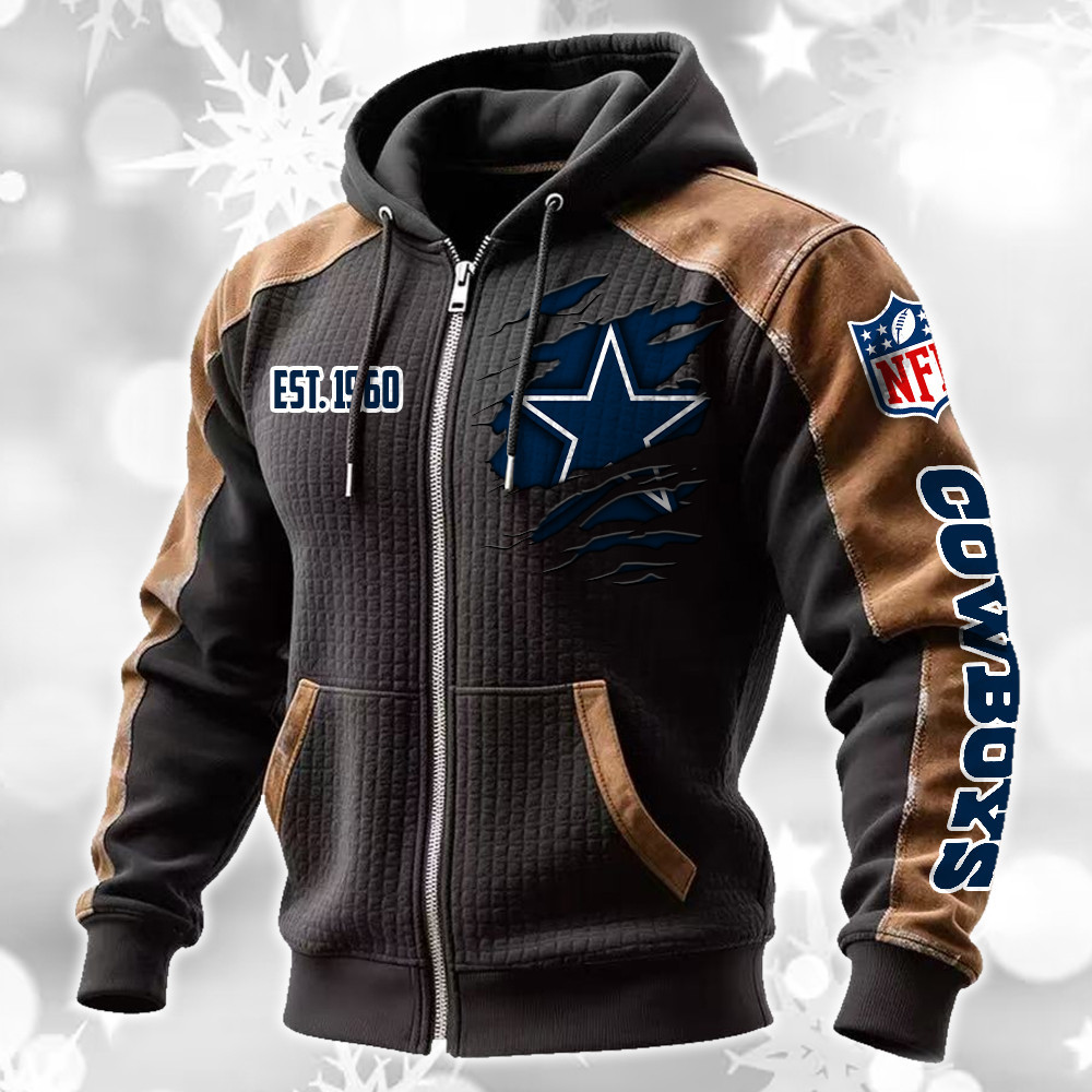 Dallas Cowboys Waffle Full-Zip Fleece Hoodie DMAG0009