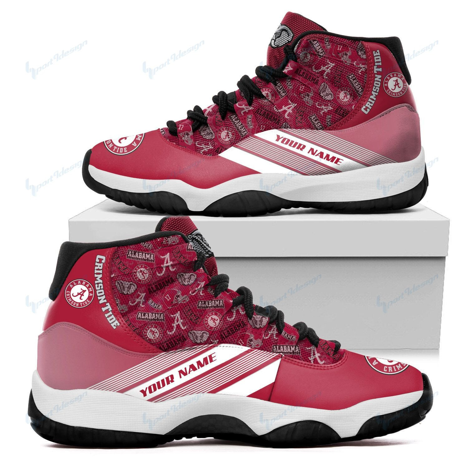 NCAAF Alabama Crimson Tide (Your Name) Air Jordan 11 Shoes Nicegift A11Q0L3