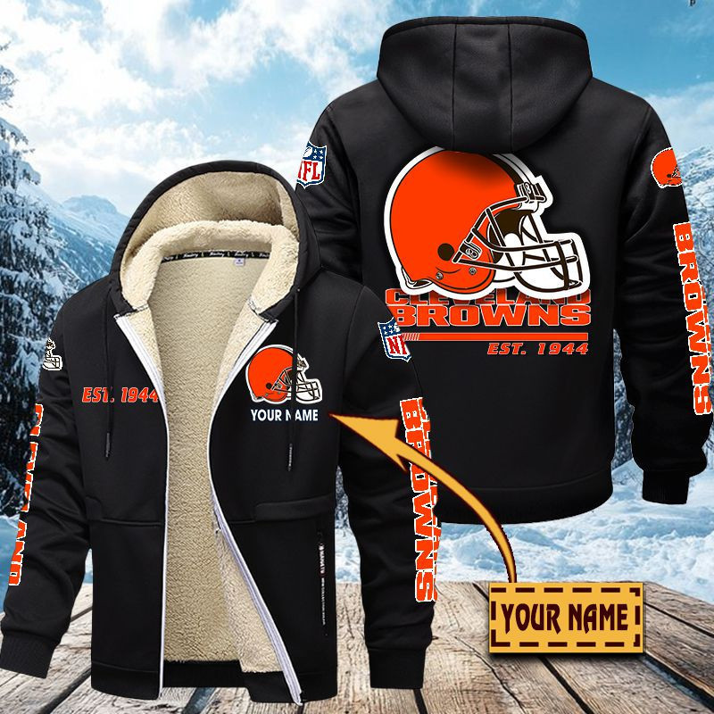 Cleveland Browns Premium Sherpa-Lined Winter Hoodie – Personalized Edition VITZC078