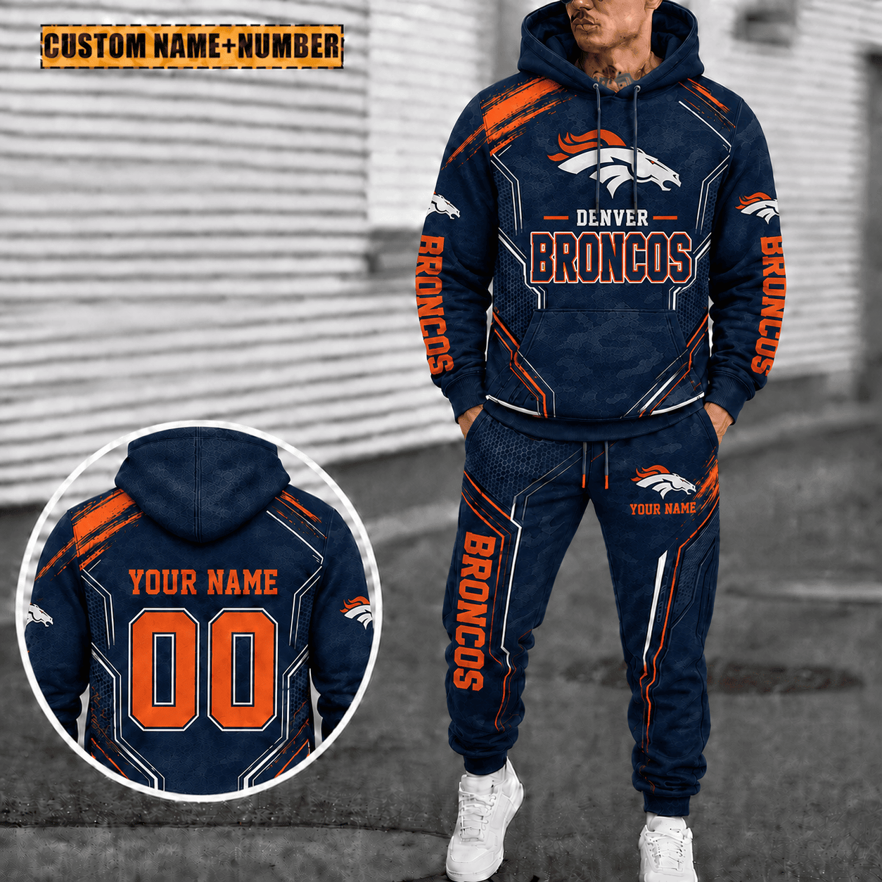 Denver Broncos Personalized Combo Hoodie And Sweatpants Gift For Fan VAN5006