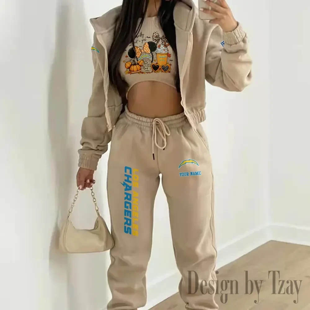 Los Angeles Chargers Personalized Women Sporty Streetwear Set SPTWAL3PS275