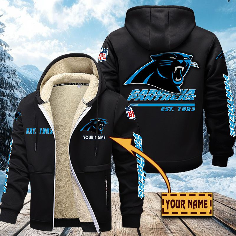 Carolina Panthers Premium Sherpa-Lined Winter Hoodie – Personalized Edition VITZC075