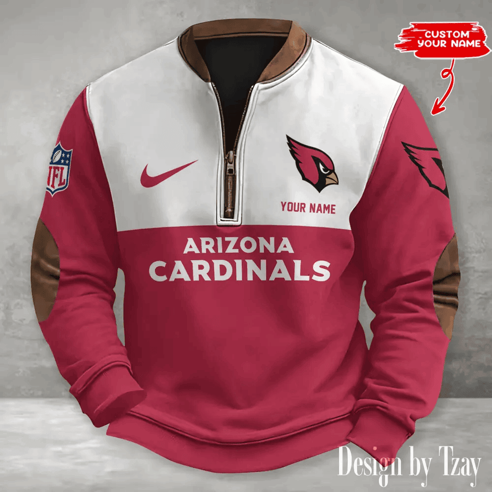 S9MPZNS110-Arizona Cardinals Premium Personalized Game-Day Quarter-Zip