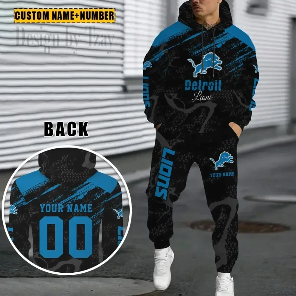 Detroit Lions Combo Hoodie And Sweatpants Gift For Fan AZHD1060