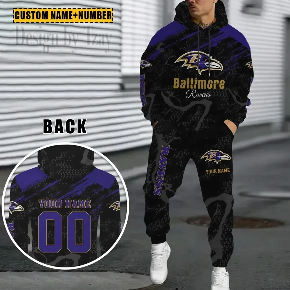 Baltimore Ravens Combo Hoodie And Sweatpants Gift For Fan AZHD1052