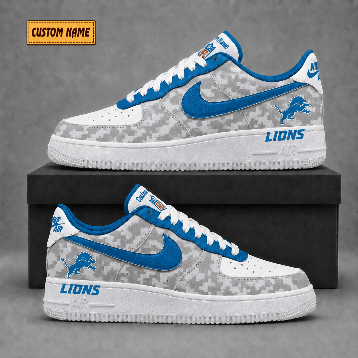 Detroit Lions | Premium NFL Fear The Team AF1 Sneakers - VA36241