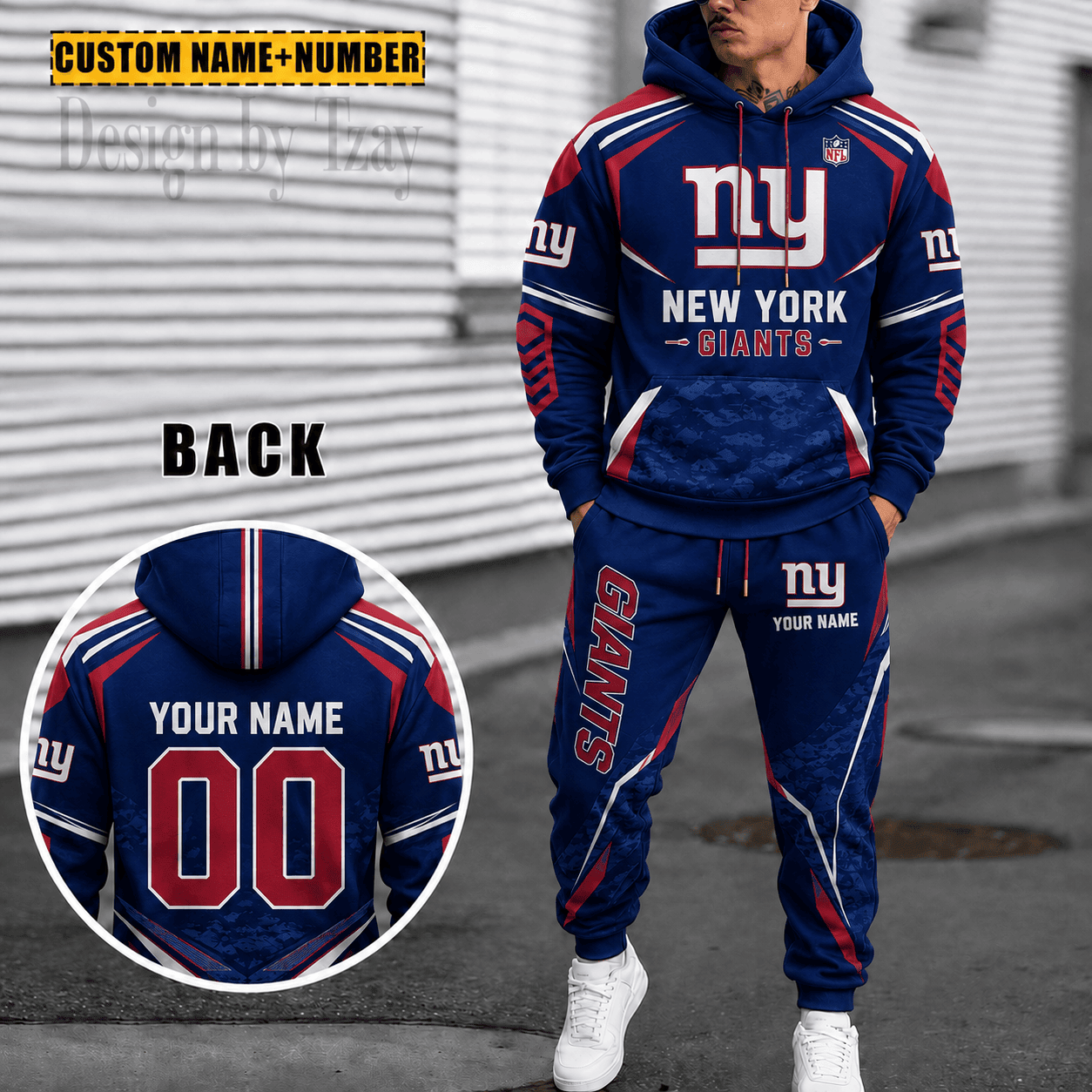 New York Giants Personalized Combo Hoodie And Sweatpants Gift For Fan VA1042