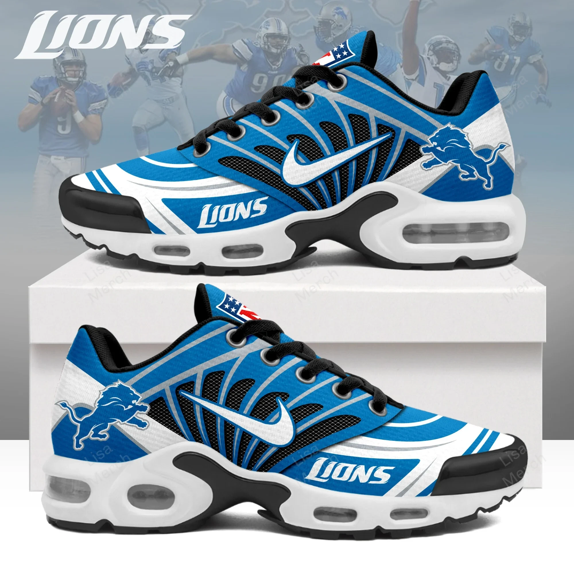 Detroit Lions Personalized Plus Sneakers 0813 BGTN266