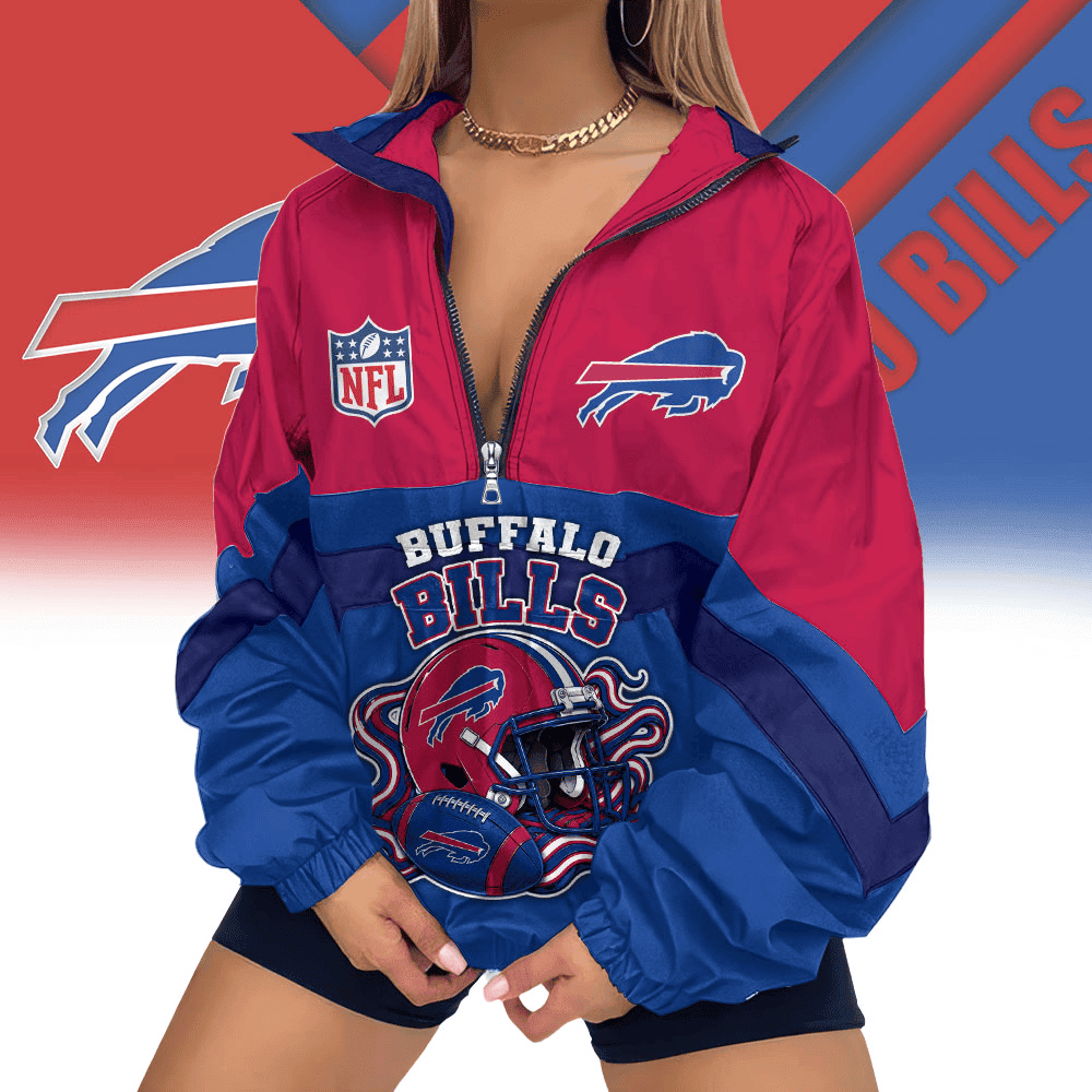 Buffalo Bills | Premium NFL Championship Vibe V-Neck Zipper Sweatshirt Jackets NTH1