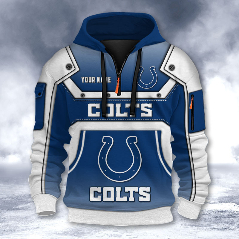 Indianapolis Colts DMHT2559 3D Half-zip Hoodie