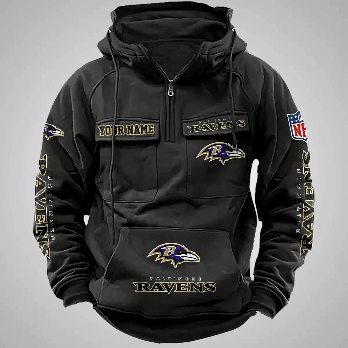 Baltimore Ravens Vintage Men Hoodie AZVMHD107