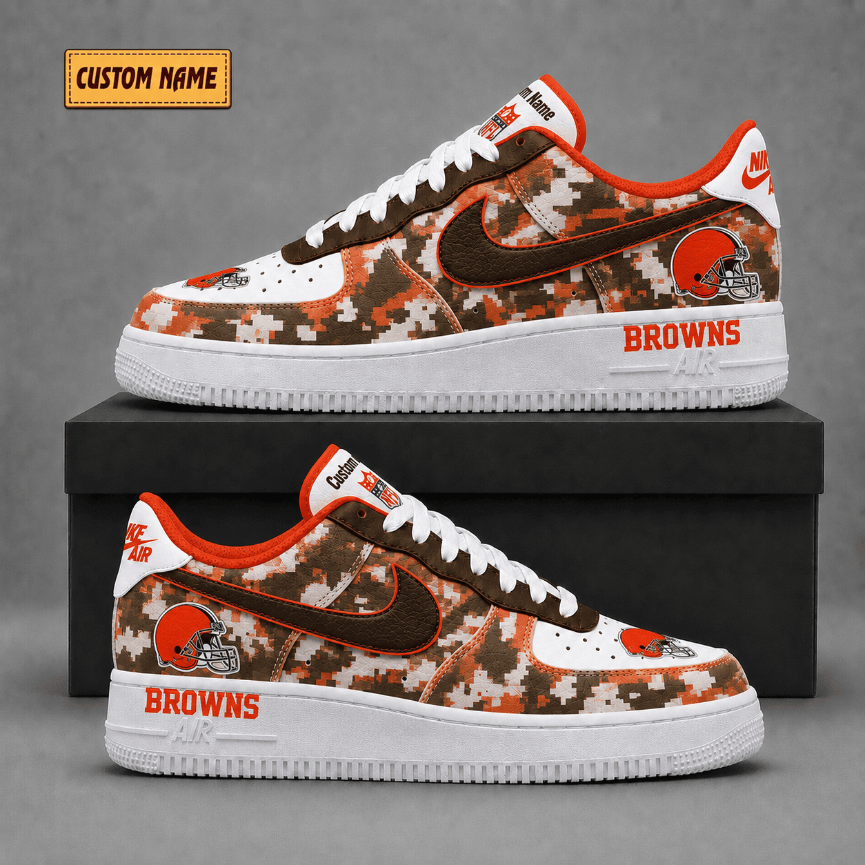 Cleveland Browns | Premium NFL Fear The Team AF1 Sneakers - VA38814
