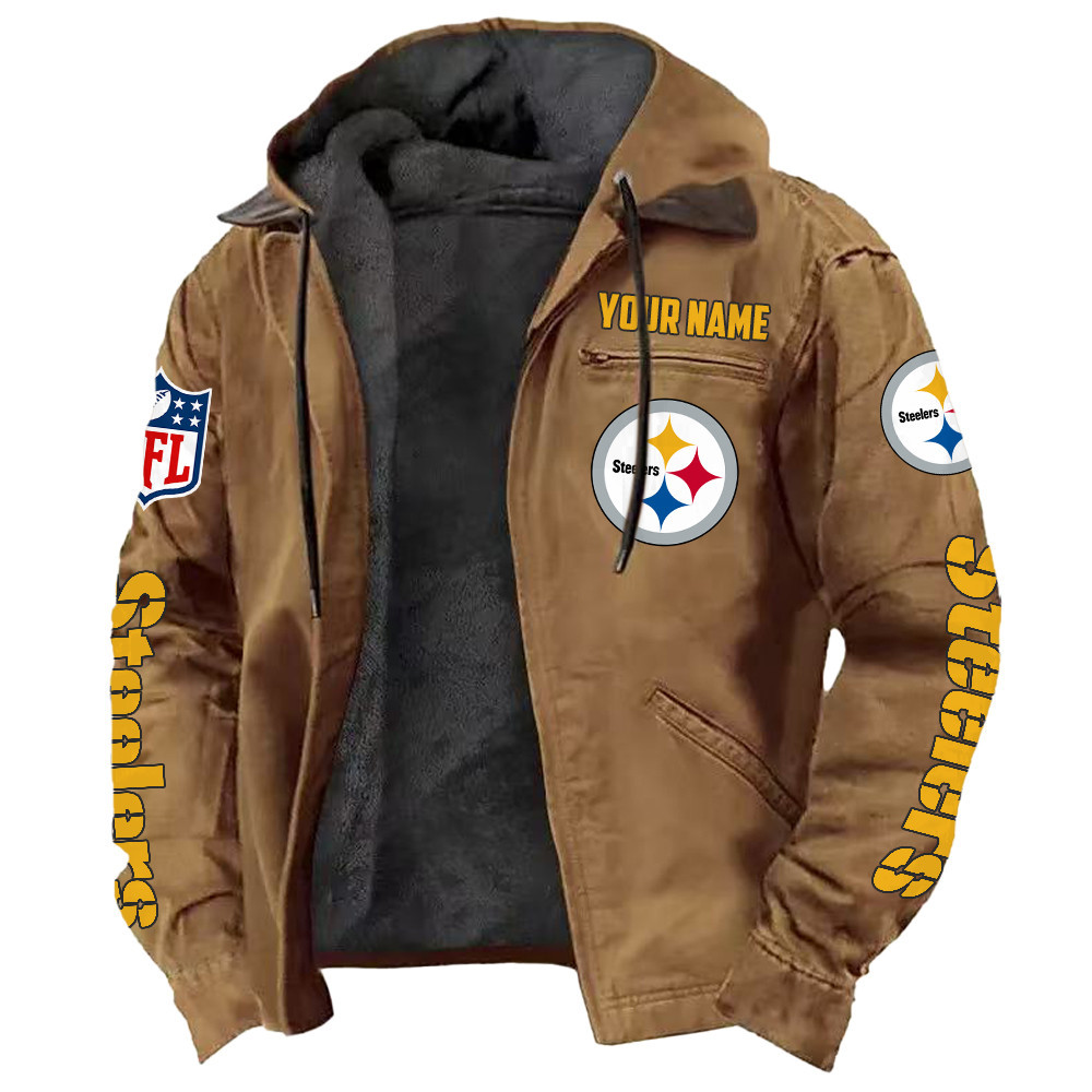 Pittsburgh Steelers DMJK0027 Hooded Cardigan Jacket