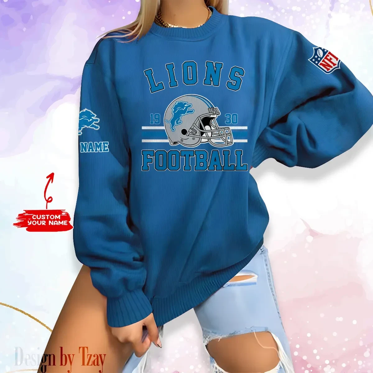 Detroit Lions Personalized Fashion Design New Woolen Sweater BGSWT227