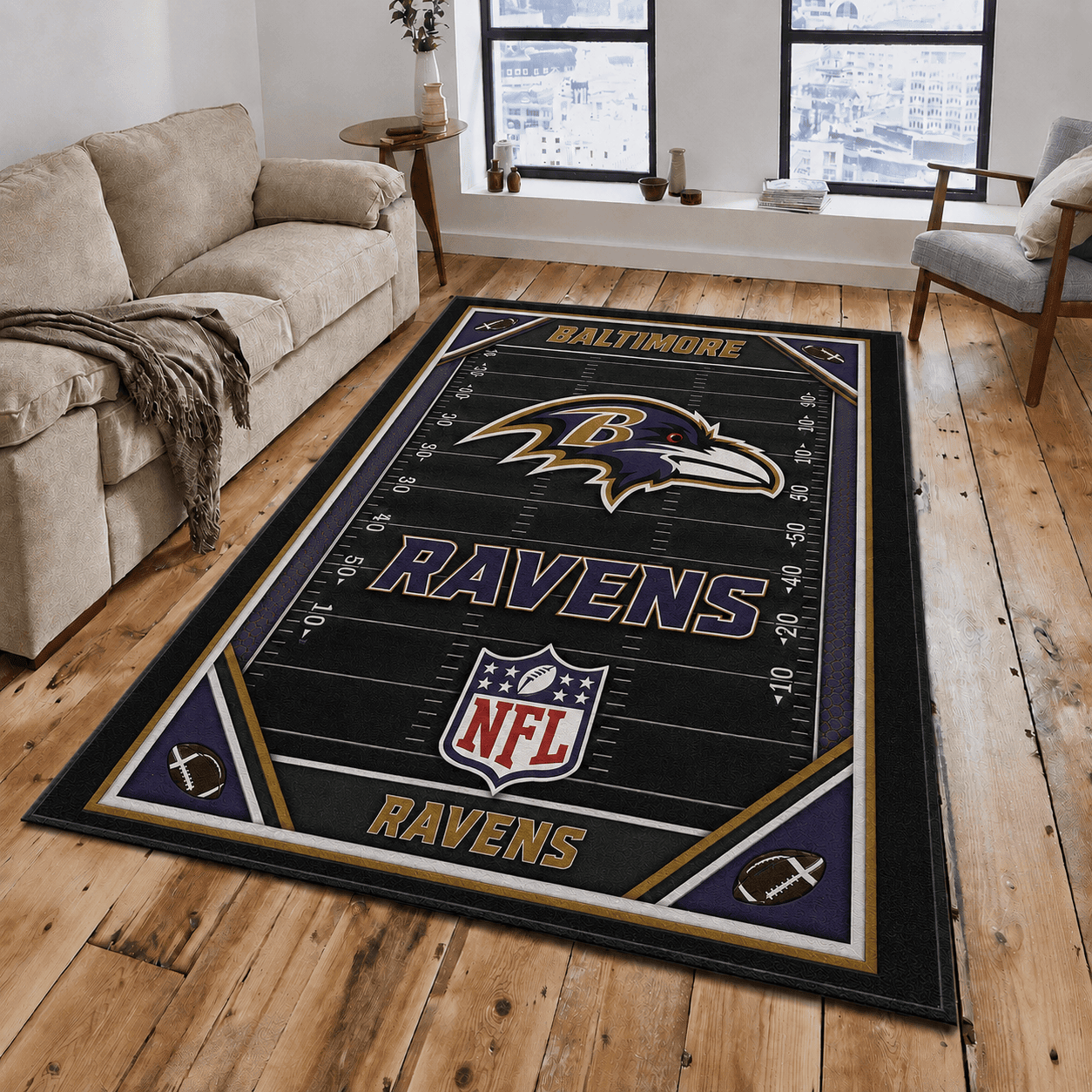 Baltimore Ravens Rug Living Room Floor Decor Fan Gifts VA6020