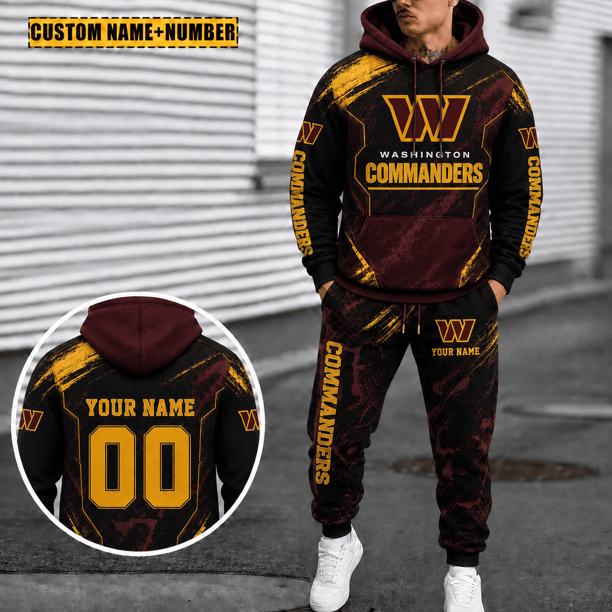 Washington Commanders Personalized Combo Hoodie And Sweatpants Gift For Fan VA1067