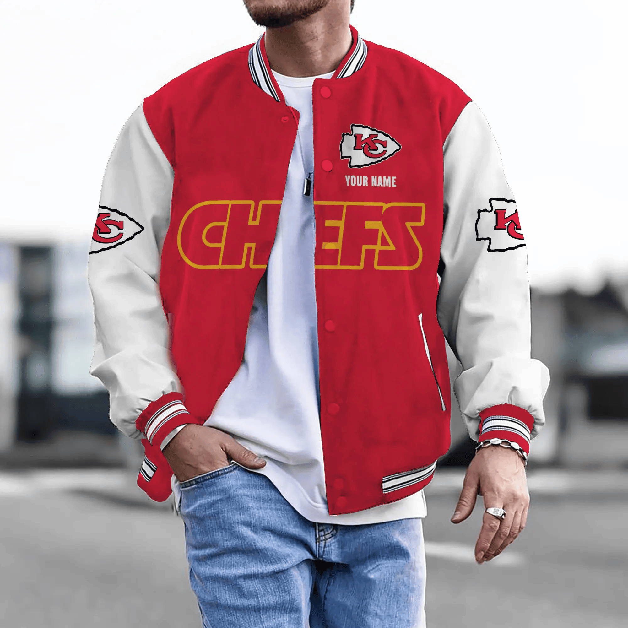 Kansas City Chiefs Personalized New Baseball Jacket Gifts For Fan SPTBBJACKET016