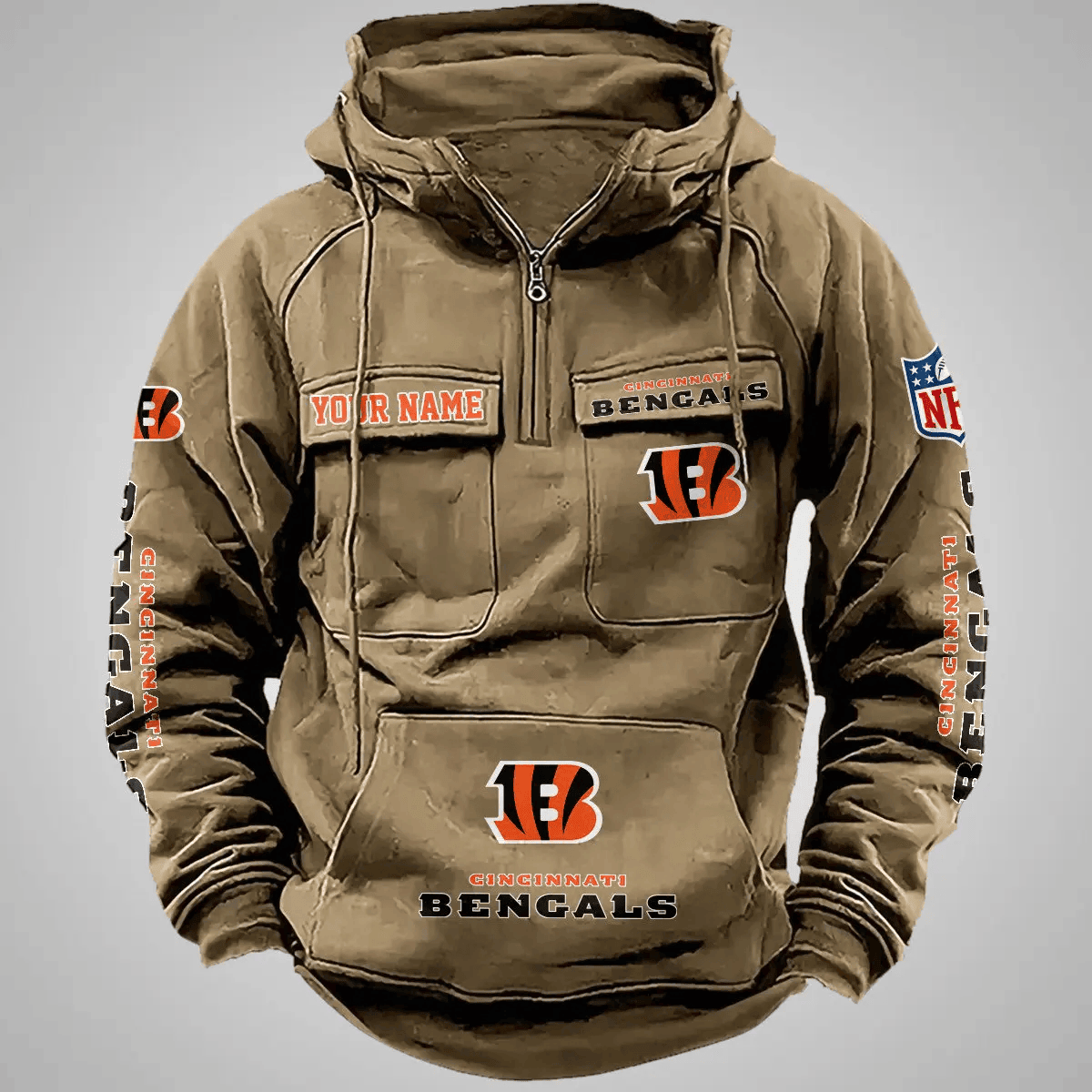 Cincinnati Bengals Vintage Men Hoodie AZVMHD095