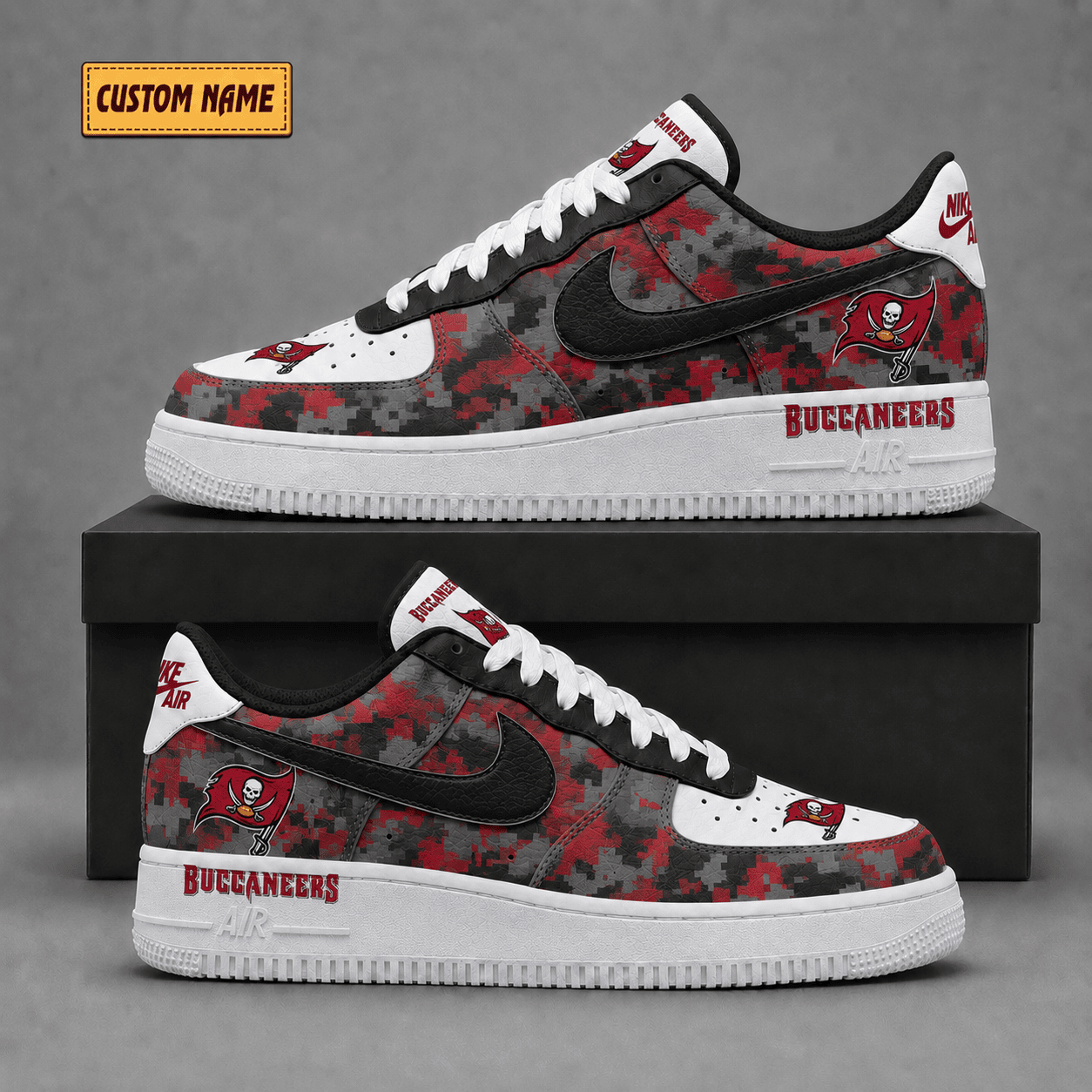 Tampa Bay Buccaneers | Premium NFL Fear The Team AF1 Sneakers - VA38839
