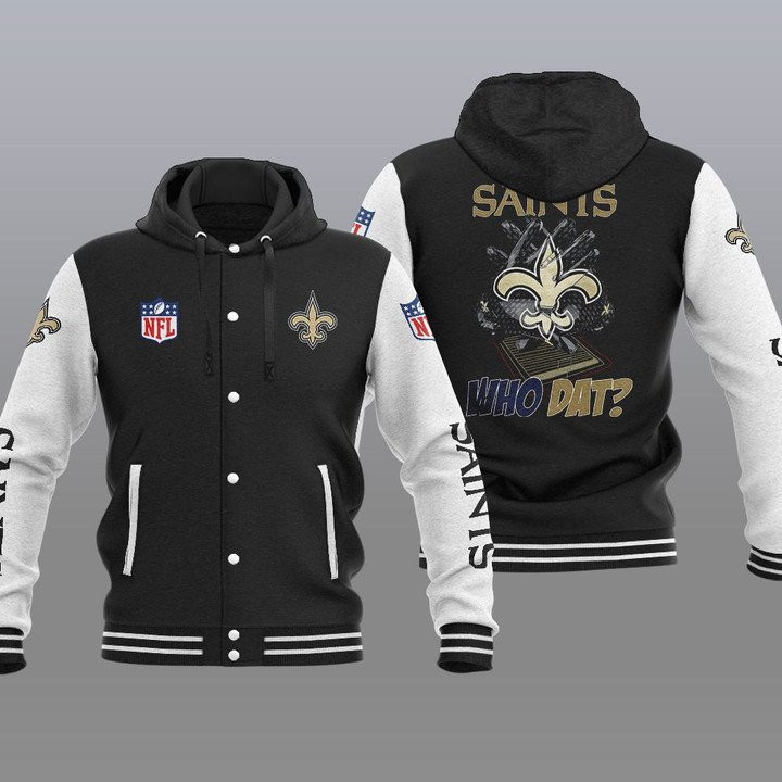 New Orleans Saints Hooded Baseball Jacket 28