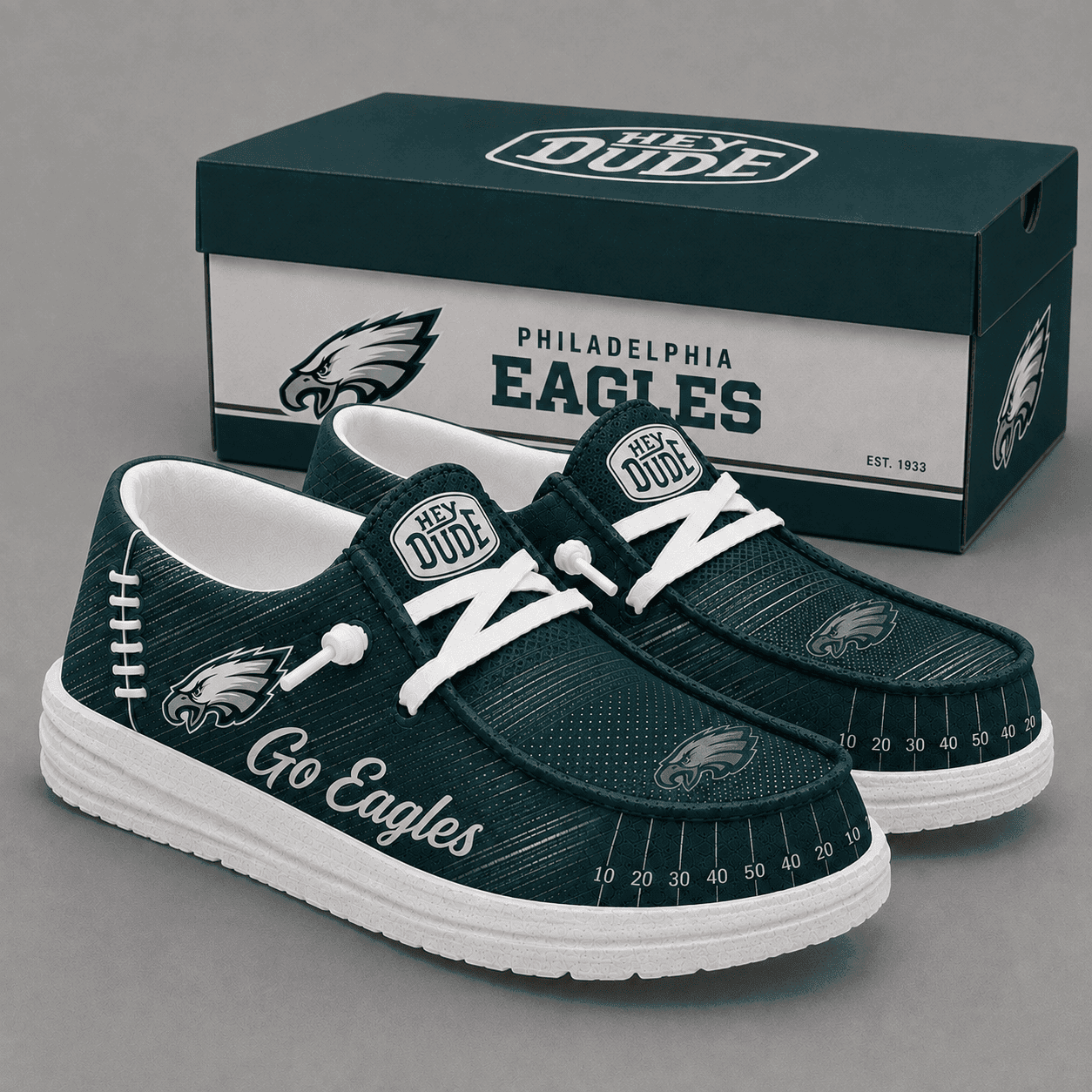 Philadelphia Eagles | Premium NFL Football Field Fan Loafer Shoes - VA33016