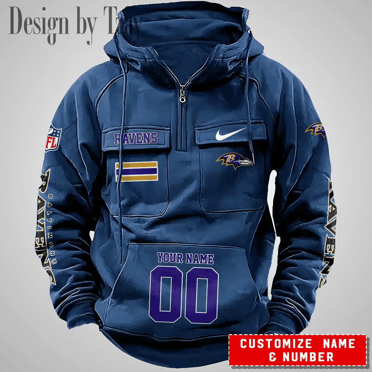 Baltimore Ravens Vintage Men Hoodie DV2 AZVMHD382