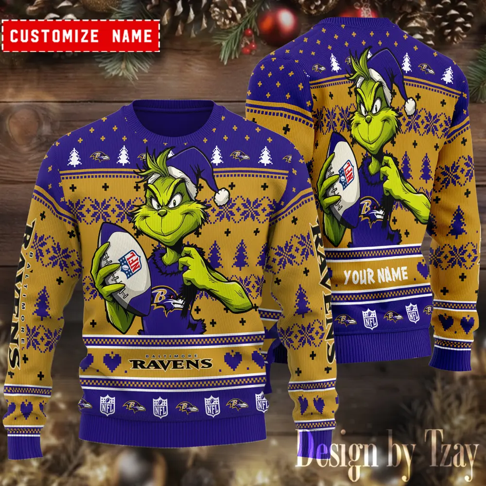 Baltimore Ravens Christmas Woolen Sweater BGSWT693