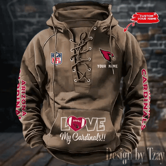 Arizona Cardinals Men's Hooded Lace-up Hoodie S9HLUH129