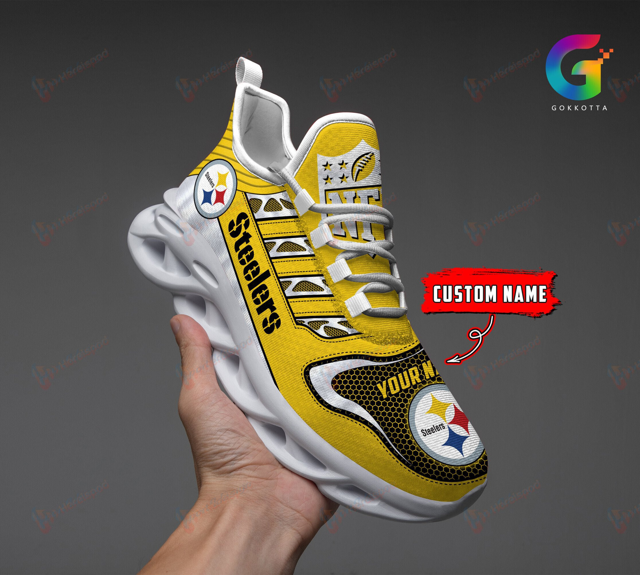 Pittsburgh Steelers Personalized MAX SOUL SHOES 234