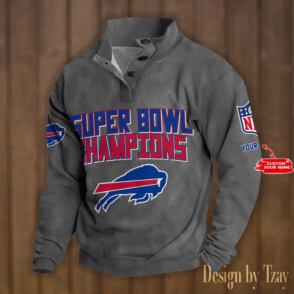 SPTS9DBSCH288-Buffalo Bills Premium Stand-Collar Game-Day Pullover - Engineered Warmth & Personalized Names DV8