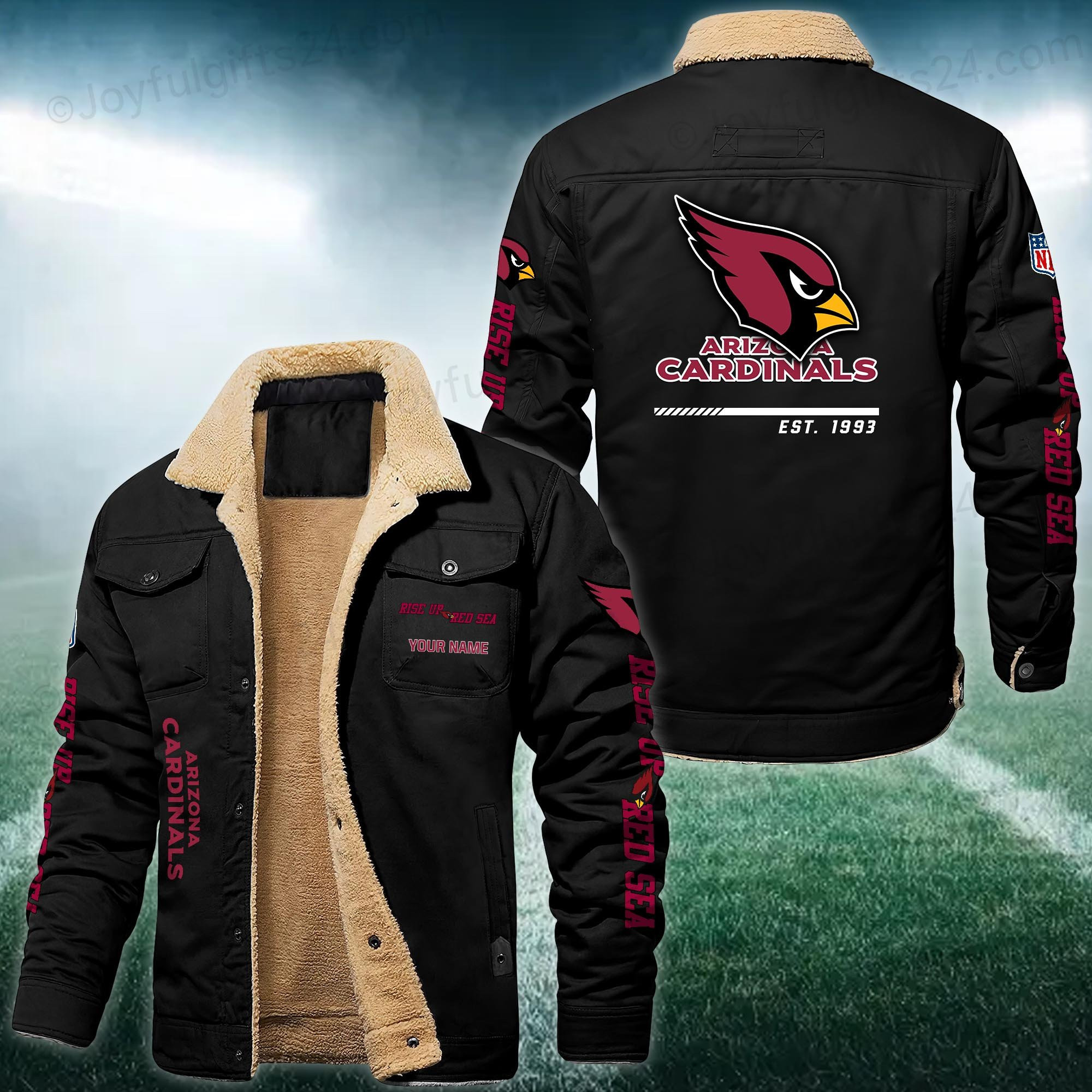 Arizona Cardinals FLEECE BOMBER JACKET Custom name 10043895N