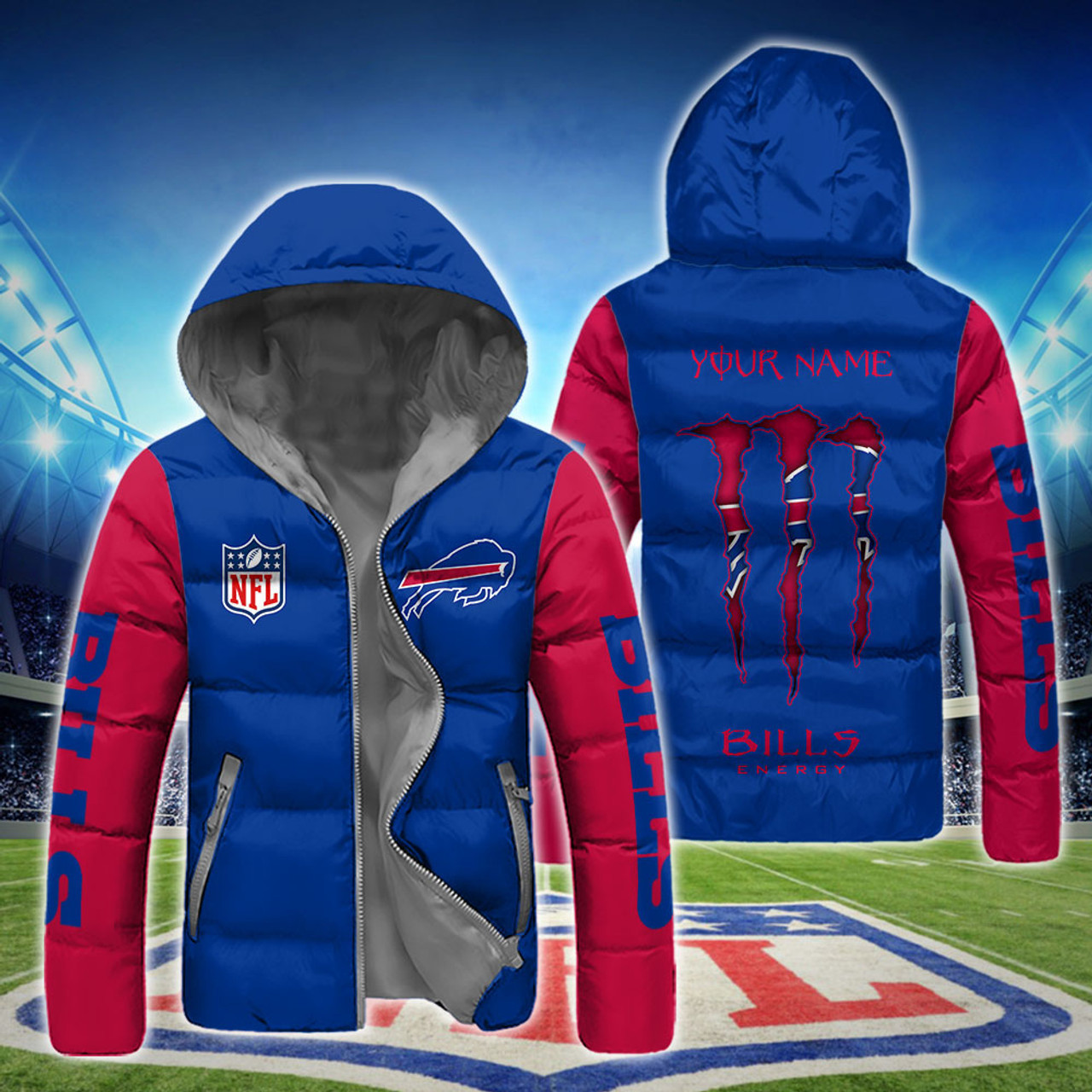 N.F.L.BUFFALO-BILLS-TEAM-HOODED-SPORT-DOWN-JACKETS HHG0