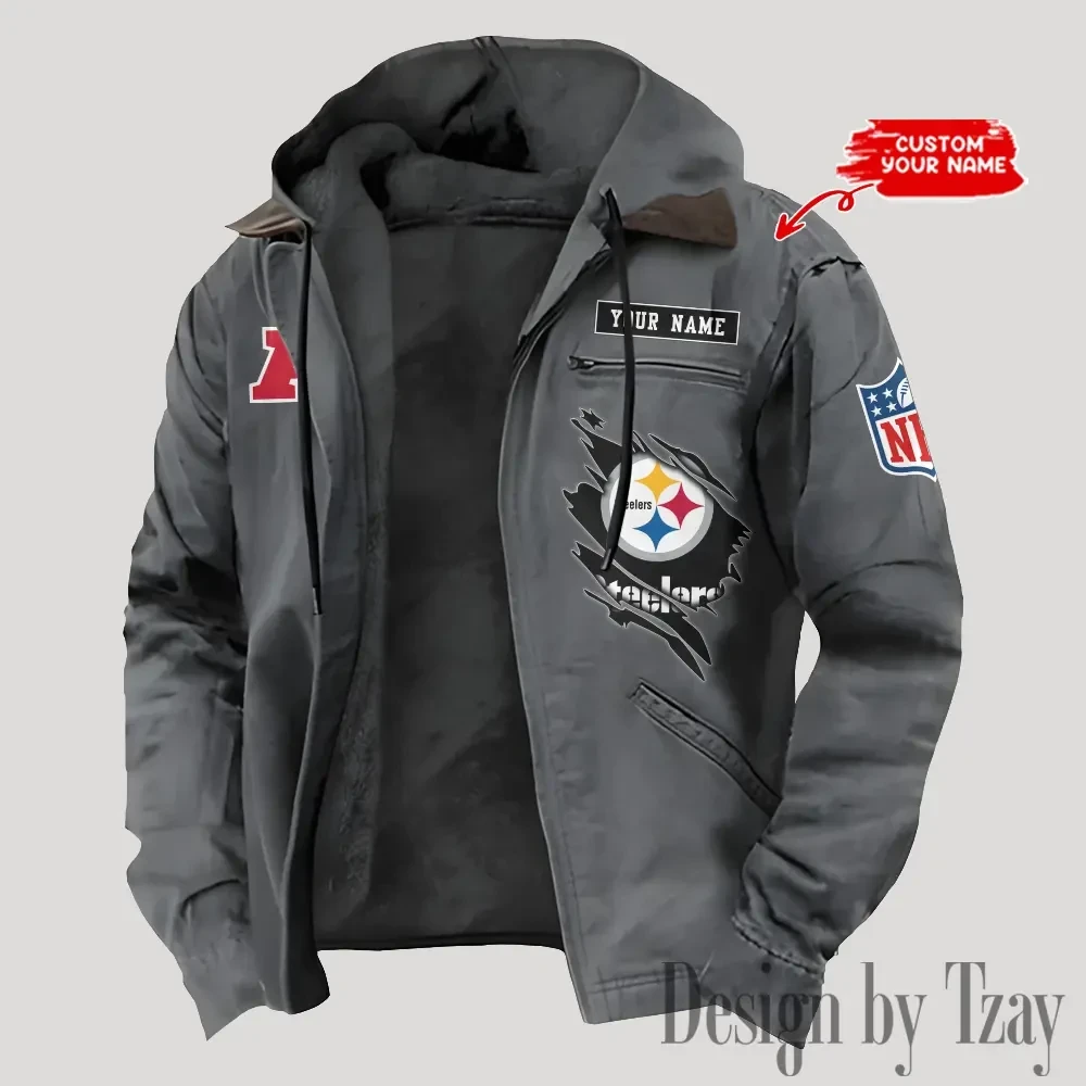 Pittsburgh Steelers Men's Casual Padded Jacket Hooded Trending 2026 SPTPJH156