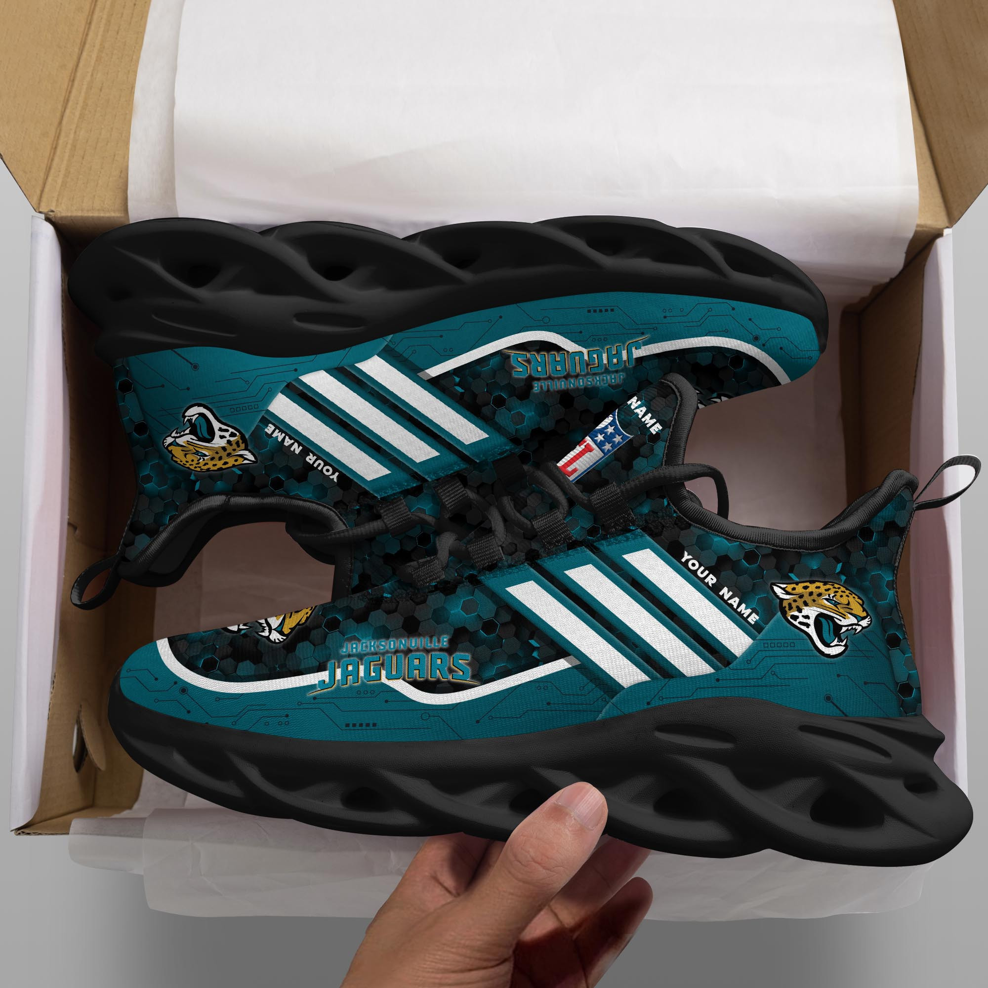 Jacksonville Jaguars Personalized Yezy Running Sneakers SPD653