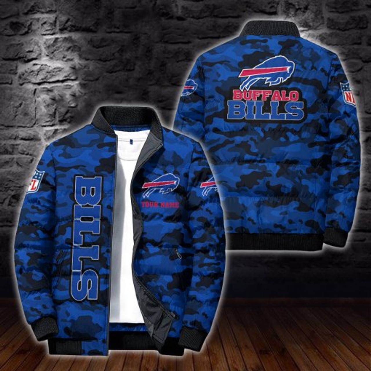 N.F.L.BUFFALO-BILLS-TEAM-SPORT-CAMO.PUFFER-JACKETS HJY77