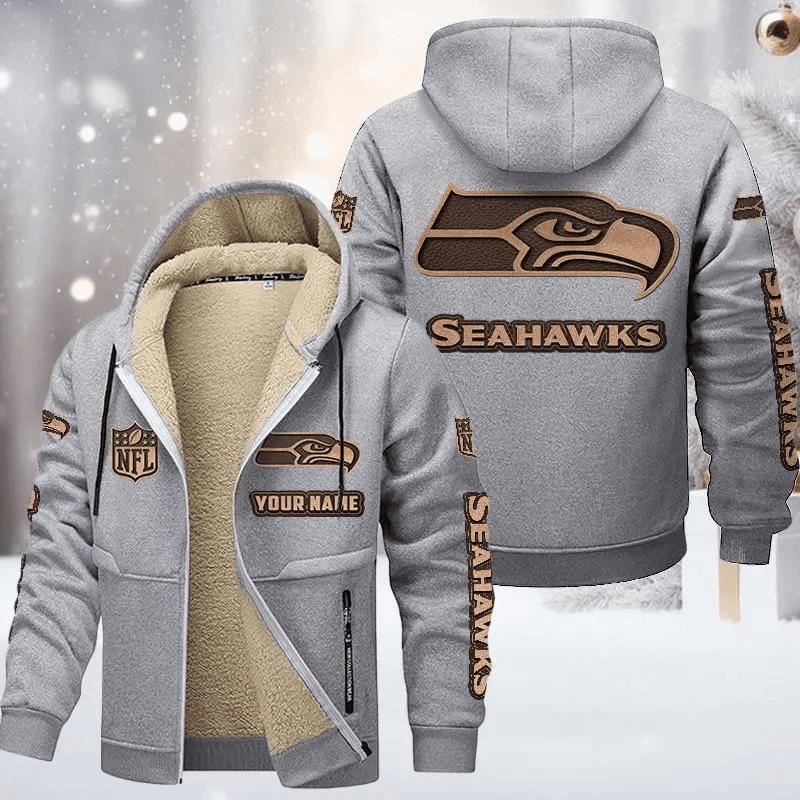 Seattle Seahawks DMTZ0866 Premium Sherpa-Lined Winter Hoodie – Personalized Edition