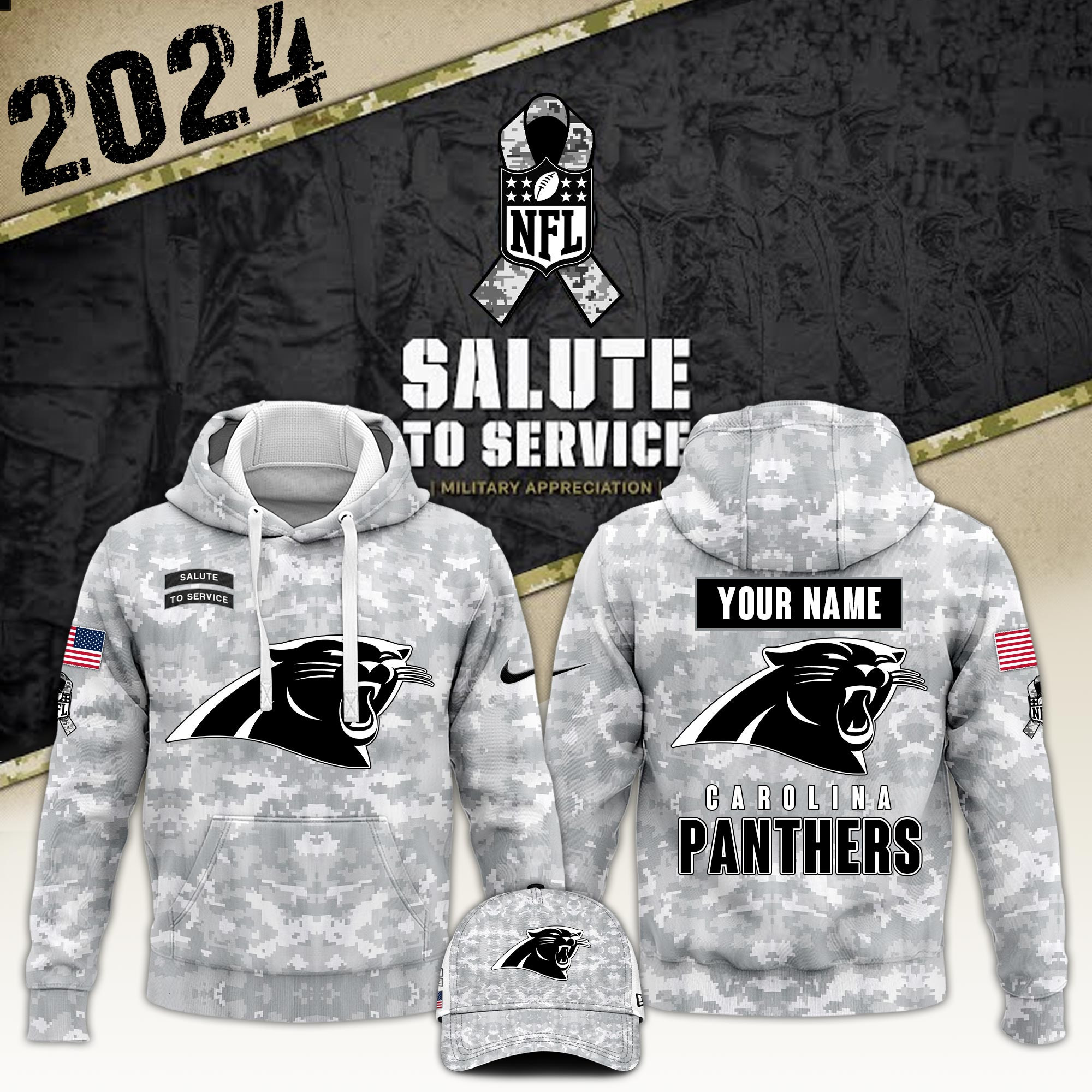 Carolina Panthers Veterans Day Hoodie VTR2829