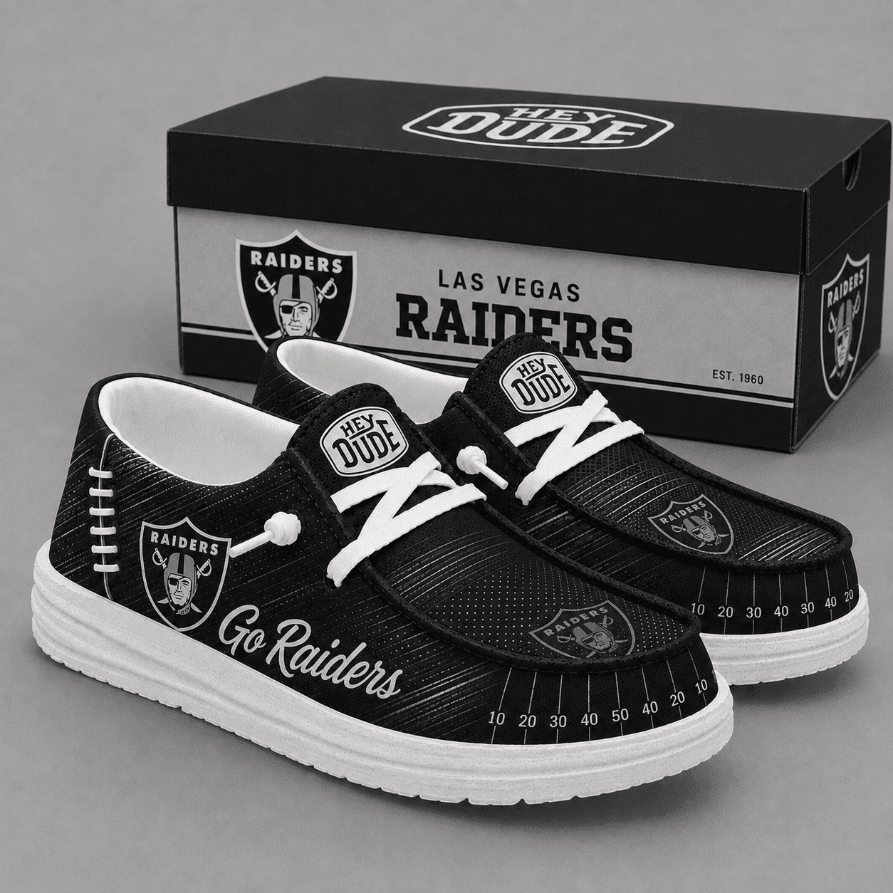 Las Vegas Raiders | Premium NFL Football Field Fan Loafer Shoes - VA33023