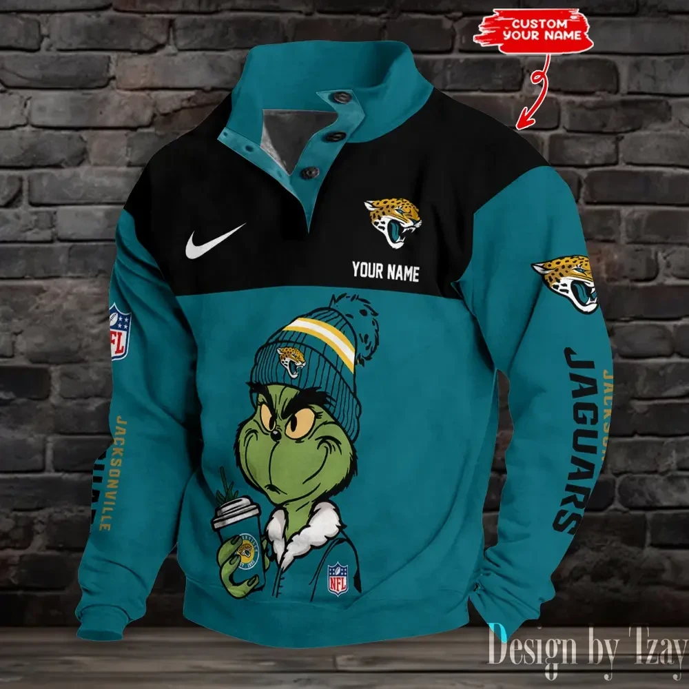 Jacksonville Jaguars Premium Stand-Collar Game-Day Pullover - Engineered Warmth & Personalized Name S9DBSCH714
