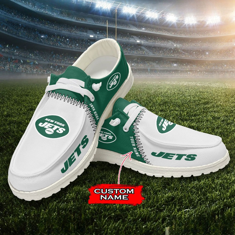 New York Jets Moccasin Slippers - Hey Dude Shoes Style AZCHDUDE076