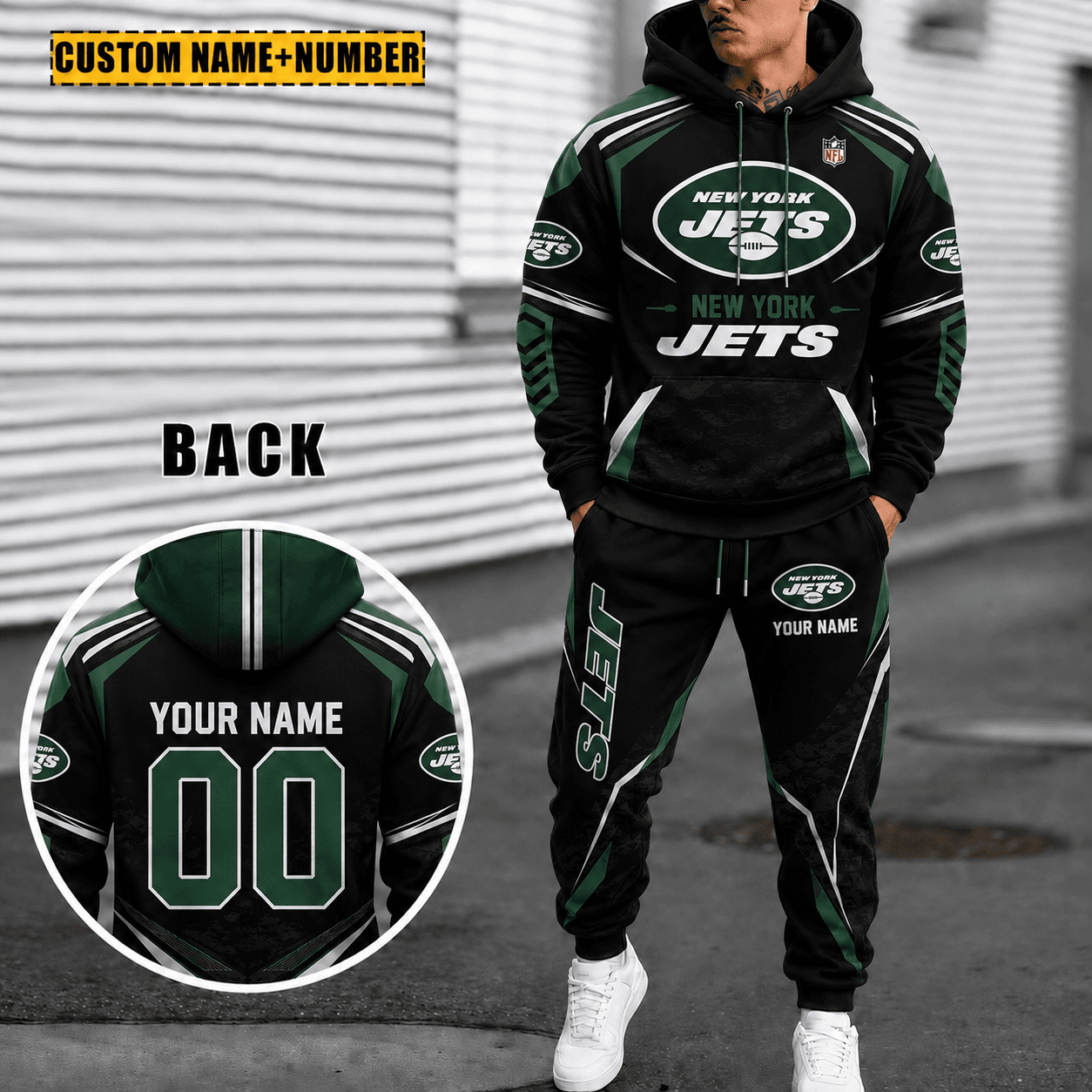 New York Jets Personalized Combo Hoodie And Sweatpants Gift For Fan VA1020