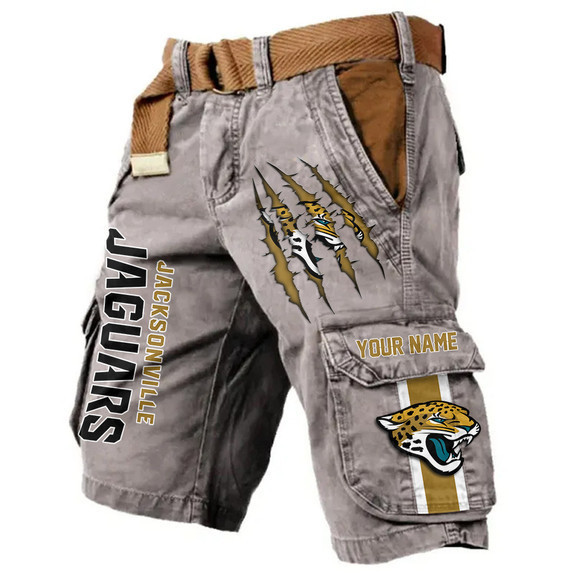 Jacksonville Jaguars Pocket Print Cargo Shorts (Belt Not Included) S9MCS221