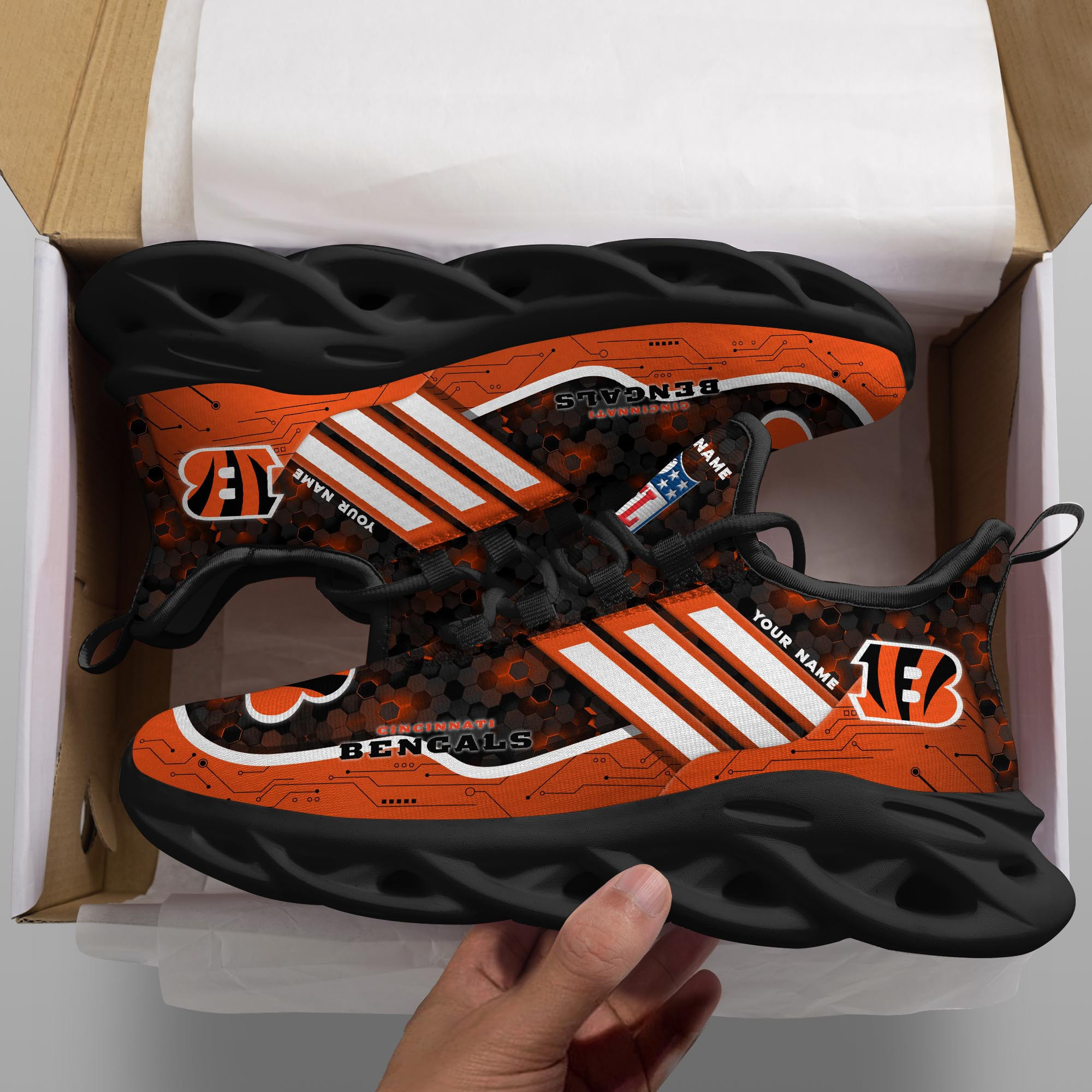 Cincinnati Bengals Personalized Yezy Running Sneakers SPD645
